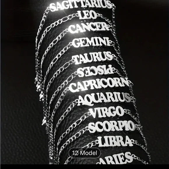 Trendy Horoscope zodiac letter bracelets One of each unisex. Stainless steel. - Picture 1 of 10